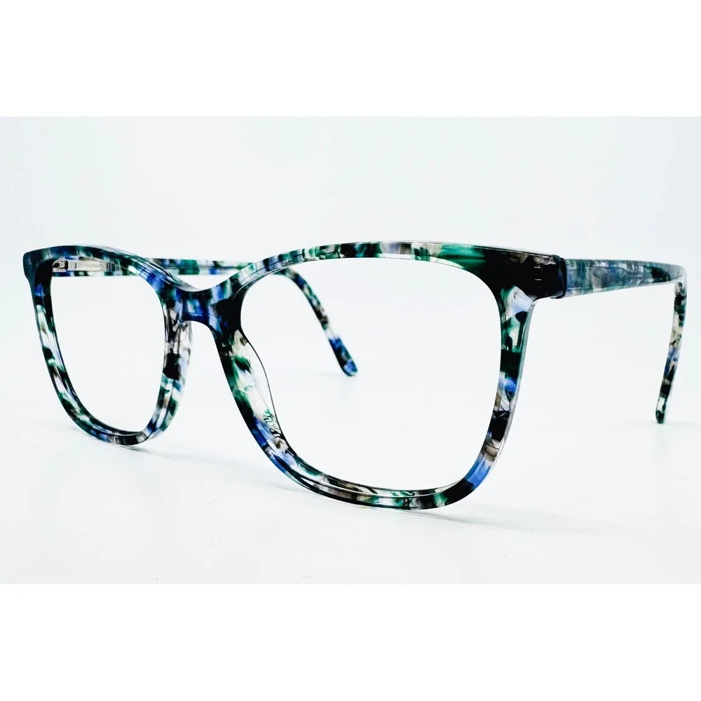 Mv Eye Eyeglass Frames Womens Blue Green Marble Cat Eye MV024 Cheryle 54-16-140